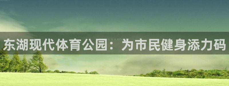 杏耀账号注册登录：东湖现代体育公园：为市民健身添力码